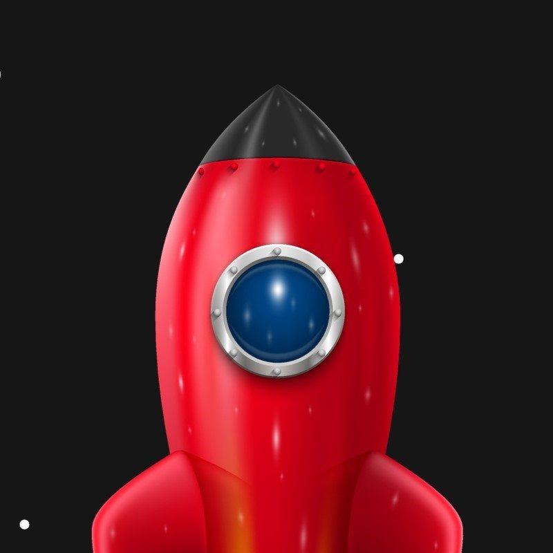 Space rocket launch banner. Startup creative idea, Vector illustration